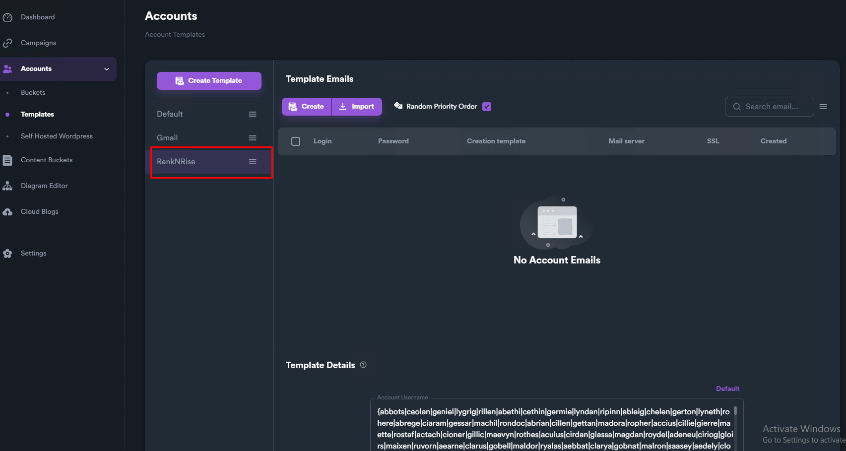 RankNRise Emails with server